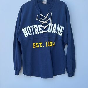 Notre Dame size,‎ small Spirit Jersey Blue Sweatshirt
